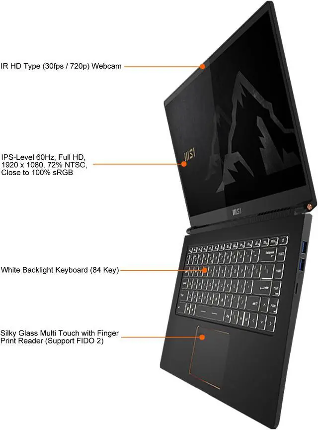 Alt view image 5 of 8 - MSI Laptop Intel Core i5-1135G7 8GB Memory 512 GB NVMe SSD Intel Iris Xe Graphics 15.6" Non-Touch Screen Windows 10 Pro 64-bit Summit B15 A11M-058