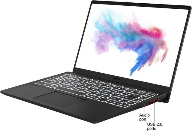 Alt view image 5 of 7 - MSI Laptop Intel Core i5-10210U 8GB Memory 256 GB NVMe SSD Intel UHD Graphics 14.0" Non-Touch Screen Windows 10 Pro 64-bit Modern 14 B10MW-285
