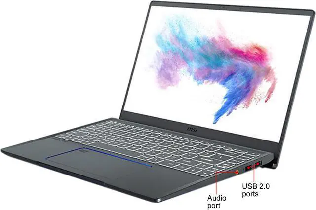 Alt view image 3 of 6 - MSI Laptop Intel Core i7-10510U 16 GB LPDDR3 Memory 512 GB NVMe SSD NVIDIA GeForce GTX 1650 Max-Q Non-Touch Screen Windows 10 Pro 64-bit Prestige 14 A10SC-229