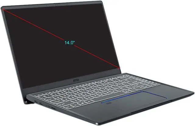 Alt view image 4 of 6 - MSI Laptop Intel Core i7-10510U 16 GB LPDDR3 Memory 512 GB NVMe SSD NVIDIA GeForce GTX 1650 Max-Q Non-Touch Screen Windows 10 Pro 64-bit Prestige 14 A10SC-229