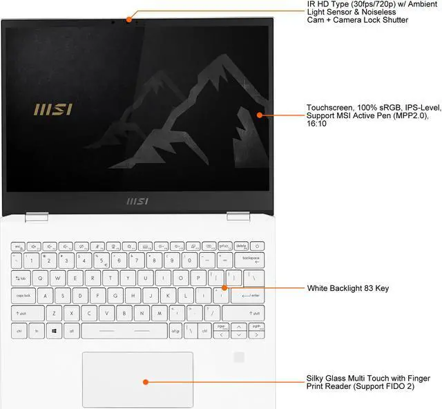 Alt view image 6 of 11 - MSI SUMMIT E13FLIP EVO 13.4" FHD+ TOUCH Ultra Thin and Light Professional 2-in-1 Laptop Intel Core i7-1185G7 IRIS Xe 32 GB DDR4 1 TB NVMe SSD Win10 PRO with MSI Pen