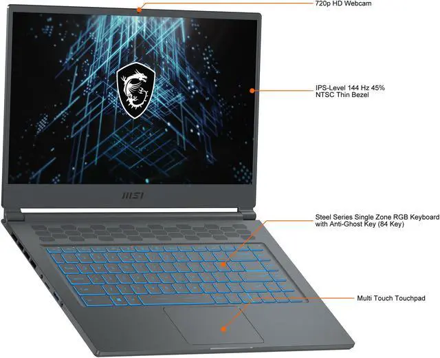 Alt view image 8 of 20 - MSI Stealth 15M A11UEK-089CA 15.6" 144 Hz IPS Intel Core i7 11th Gen 11375H (3.30 GHz) NVIDIA GeForce RTX 3060 Laptop GPU 16 GB Memory 1 TB PCIe SSD Windows 10 Home 64-bit Gaming Laptop