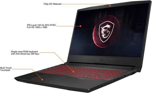 Alt view image 4 of 20 - MSI - 15.6" GeForce RTX 3060 Laptop GPU - Intel Core i7-11800H  - 16GB Memory - 512 GB NVMe SSD - Windows 10 Home 64-bit - Gaming Laptop - 144 Hz IPS (Pulse GL66 11UEK-034 )