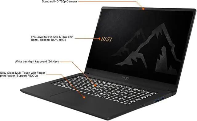 Alt view image 5 of 15 - MSI Laptop Intel Core i7-1165G7 16GB Memory 1 TB NVMe SSD Intel Iris Xe Graphics 15.6" Non-Touch Screen Windows 10 Pro 64-bit Summit B15 A11MT-401