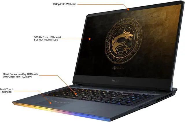 Alt view image 3 of 20 - MSI GE Series GE76 DRAGON TIAMAT 11UG-283 17.3" 360 Hz IPS Intel Core i9 11th Gen 11980HK (2.60 GHz) NVIDIA GeForce RTX 3070 Laptop GPU 32 GB Memory 1 TB NVMe SSD Windows 10 Home 64-bit Gaming Laptop