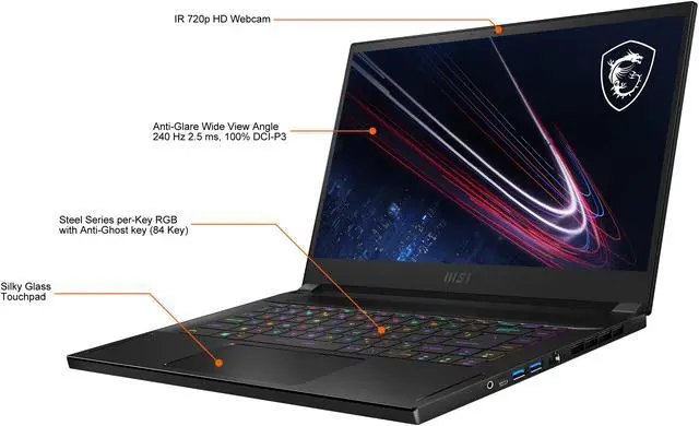 Alt view image 3 of 20 - MSI GS Series - 15.6" GeForce RTX 3080 Laptop GPU - Intel Core i7-11800H - 16GB Memory - 1 TB NVMe SSD - Windows 10 Pro 64-bit - Gaming Laptop - 240 Hz (GS66 Stealth 11UH-021 )
