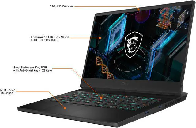 Alt view image 3 of 19 - MSI GP Series - 15.6" GeForce RTX 3070 Laptop GPU - Intel Core i7-11800H  - 16GB Memory - 512 GB NVMe SSD - Windows 10 Home 64-bit - Gaming Laptop - 144 Hz IPS (GP66 Leopard 11UG-050 )