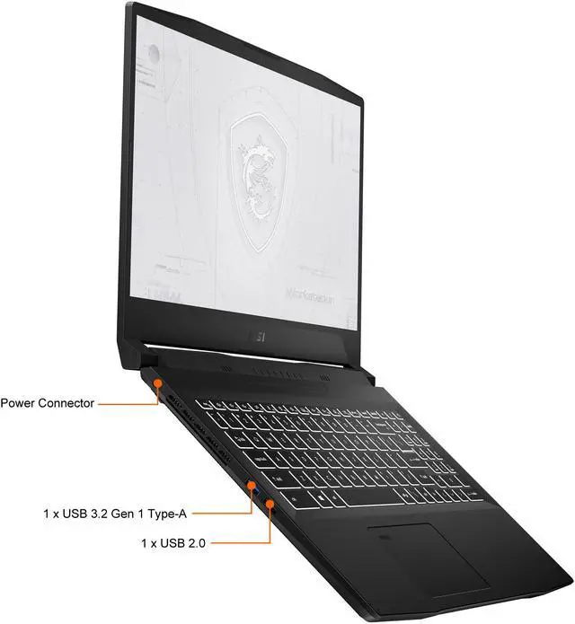 Alt view image 7 of 19 - MSI WF 66 Series Mobile Workstation Intel Core i7 11th Gen 11800H (2.30GHz) 16GB Memory 512 GB NVMe SSD NVIDIA T1200 15.6" Windows 10 Pro 64-bit WF66 11UI-268US