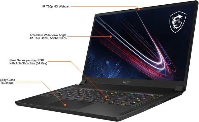 Alt view image 4 of 20 - MSI GS Series - 17.3" 4K / UHD GeForce RTX 3080 Laptop GPU - Intel Core i9-11900H  - 64GB Memory - 2 TB NVMe SSD - Windows 10 Pro 64-bit - Gaming Laptop - 60 Hz (GS76 Stealth 11UH-078 )
