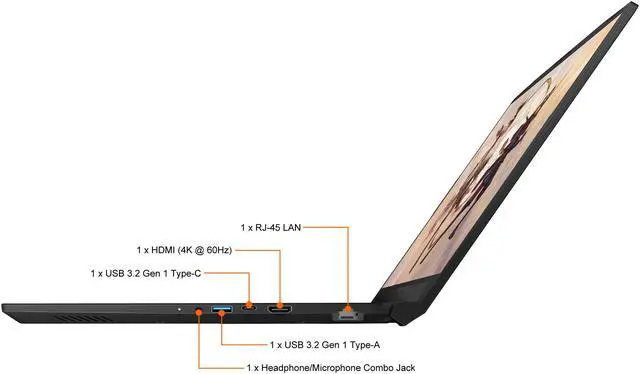 Alt view image 8 of 19 - MSI GF Series Katana GF76 11UC-052CA 17.3" 144 Hz IPS Intel Core i7 11th Gen 11800H (2.30 GHz) NVIDIA GeForce RTX 3050 Laptop GPU 16 GB Memory 512 GB PCIe SSD Windows 10 Home 64-bit Gaming Laptop