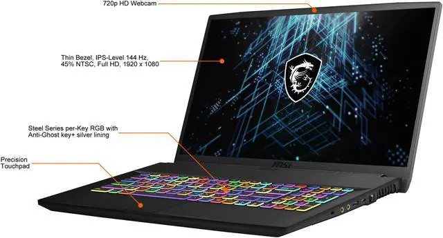 Alt view image 3 of 20 - MSI GF Series GF75 10UEK-003CA Thin 17.3" 144 Hz IPS Intel Core i7 10th Gen 10750H (2.60 GHz) NVIDIA GeForce RTX 3060 Laptop GPU 16 GB Memory 512 GB PCIe SSD Windows 10 Home 64-bit Gaming Laptop