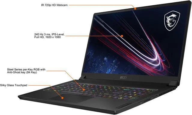 Alt view image 3 of 20 - MSI GS Series - 17.3" GeForce RTX 3060 Laptop GPU - Intel Core i7-11800H  - 16GB Memory - 512 GB NVMe SSD - Windows 10 Pro 64-bit - Gaming Laptop - 240 Hz IPS (GS76 Stealth 11UE-221 )