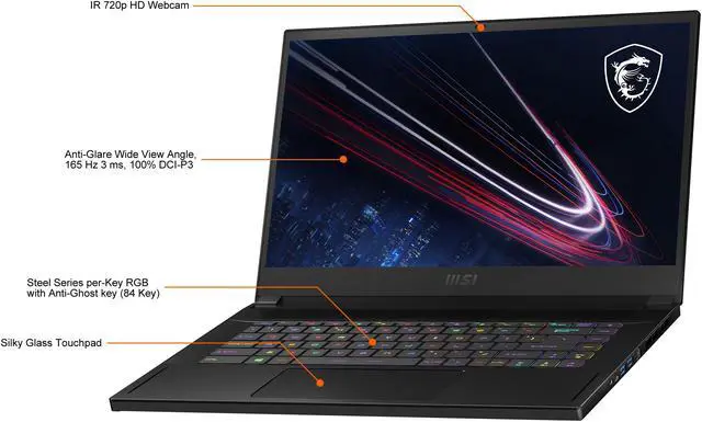 Alt view image 3 of 20 - MSI GS Series - 15.6" GeForce RTX 3080 Laptop GPU - Intel Core i7-11800H  - 16GB Memory - 1 TB NVMe SSD - Windows 10 Pro 64-bit - Gaming Laptop - 165 Hz (GS66 Stealth 11UH-235 )