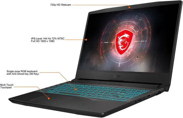 Alt view image 5 of 14 - MSI - 15.6" GeForce RTX 3060 Laptop GPU - Intel Core i7-11800H  - 16GB Memory - 512 GB NVMe SSD - Windows 10 Home 64-bit - Gaming Laptop - 144 Hz IPS (Crosshair 15 A11UEK-205 )