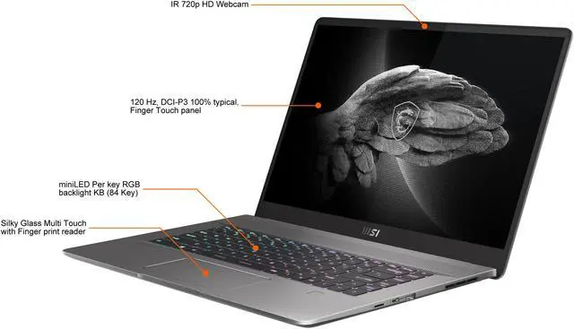Alt view image 3 of 20 - MSI Laptop Intel Core i9-11900H 32GB Memory 2 TB NVMe SSD GeForce RTX 3060 Laptop GPU 16.0" Touch Screen Windows 10 Pro 64-bit Creator Z16 A11UET-043