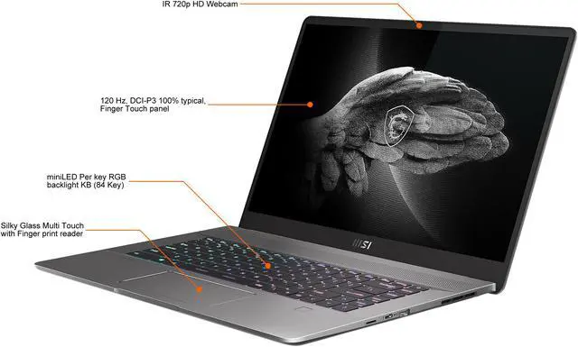 Alt view image 4 of 20 - MSI Laptop Intel Core i7-11800H 32GB Memory 1 TB NVMe SSD GeForce RTX 3060 Laptop GPU 16.0 Touch Screen Windows 10 Pro 64-bit Creator Z16 A11UET-013