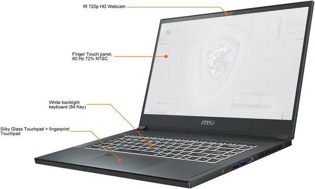 Alt view image 3 of 20 - MSI WS Series Mobile Workstation Intel Core i7-11800H 32GB Memory 1 TB NVMe SSD NVIDIA RTX A3000 15.6" Touch Screen Windows 10 Pro 64-bit WS66 11UKT-221