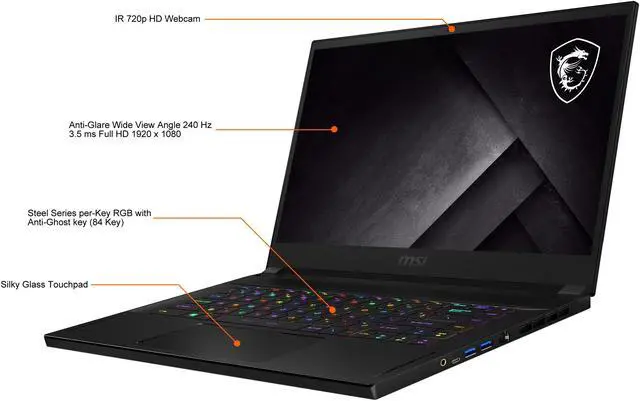 Alt view image 3 of 20 - MSI GS Series - 15.6" GeForce RTX 3060 Laptop GPU - Intel Core i7-10870H  - 32GB Memory - 2 TB NVMe SSD - Windows 10 Home 64-bit - Gaming Laptop - 240 Hz (GS66 Stealth 10UE-498 )