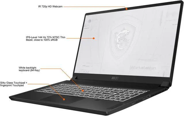 Alt view image 3 of 18 - MSI WS 76 Series Mobile Workstation Intel Core i9 11th Gen 11900H (2.50GHz) 64GB Memory 1 TB NVMe SSD NVIDIA RTX A5000 17.3" Windows 10 Pro 64-bit WS76 11UM-468