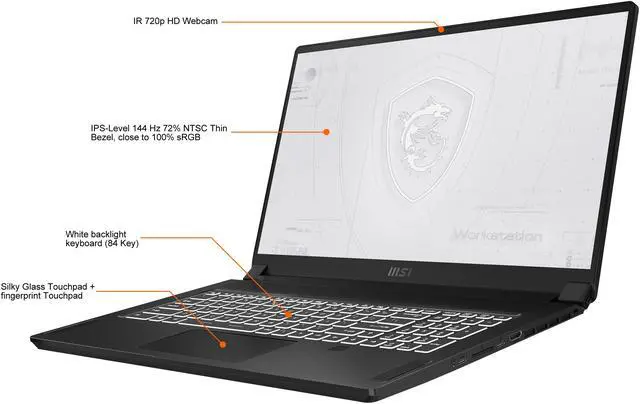 Alt view image 3 of 18 - MSI WS 76 Series Mobile Workstation Intel Core i7 11th Gen 11800H (2.30GHz) 32GB Memory 1 TB NVMe SSD NVIDIA RTX A3000 17.3" Windows 10 Pro 64-bit WS76 11UK-470