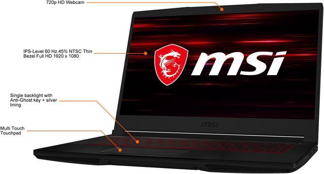 Msi thin best sale gf63 10scxr