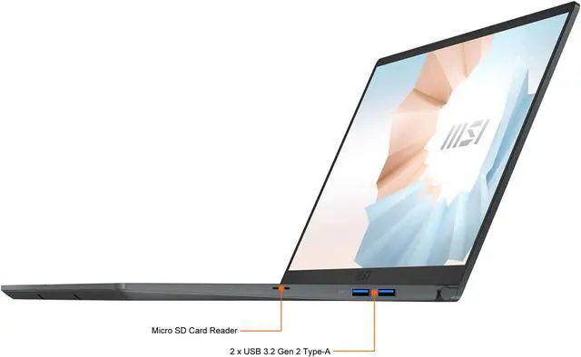 Alt view image 8 of 20 - MSI Laptop Intel Core i5-1155G7 8GB Memory 512 GB NVMe SSD Intel Iris Xe Graphics 15.6" Non-Touch Screen Windows 10 Home 64-bit Modern 15 A11MU-654