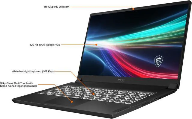 Alt view image 4 of 20 - MSI Laptop Intel Core i7-11800H 16GB Memory 1 TB NVMe SSD GeForce RTX 3070 Laptop GPU 17.3" 4K / UHD Non-Touch Screen Windows 10 Pro 64-bit Creator 17 B11UG-494