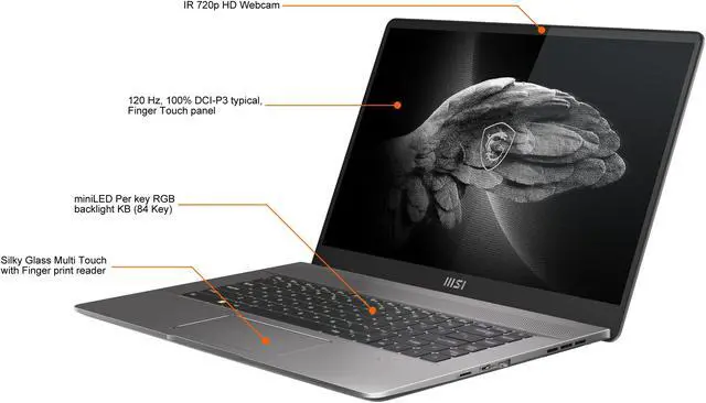Alt view image 5 of 14 - MSI Laptop Creator Z16 Intel Core i7 12th Gen 12700H (2.30GHz) 16GB Memory 1 TB NVMe SSD NVIDIA GeForce RTX 3060 Laptop GPU 16.0" Touchscreen Windows 11 Pro 64-bit Creator Z16 A12UET-031US