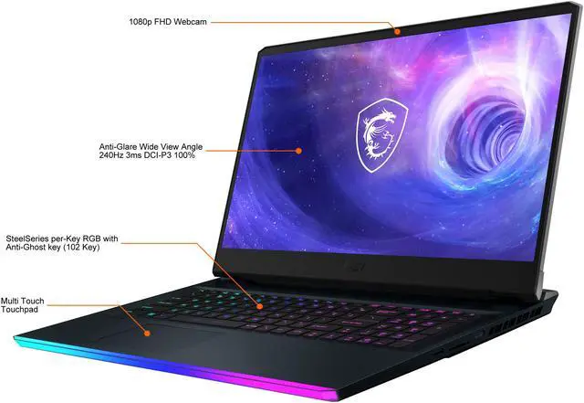 Alt view image 4 of 19 - MSI GE Series - 17.3" GeForce RTX 3080 Ti Laptop GPU - Intel Core i7-12700H  - 32GB Memory - 1TB NVMe SSD - Windows 11 Home 64-bit - Gaming Laptop - 240 Hz (Raider GE76 12UHS-255 )