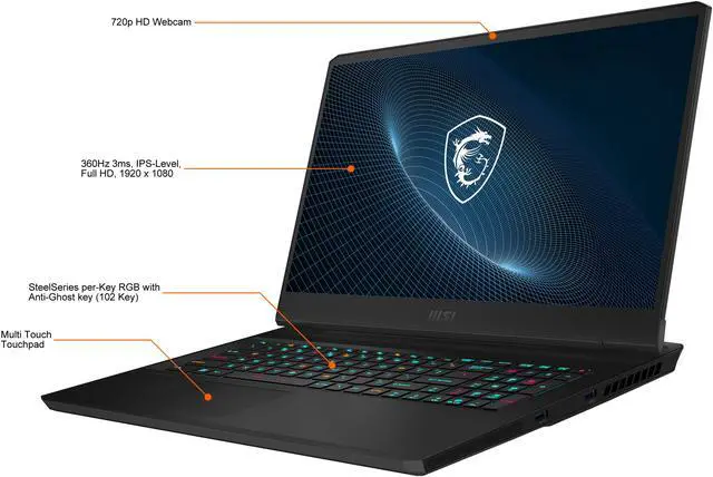 Alt view image 3 of 20 - MSI GP Series - 17.3" GeForce RTX 3070 Ti Laptop GPU - Intel Core i7-12700H  - 32GB Memory - 1TB NVMe SSD - Windows 11 Home 64-bit - Gaming Laptop - 360 Hz IPS (Vector GP76 12UGS-298 )
