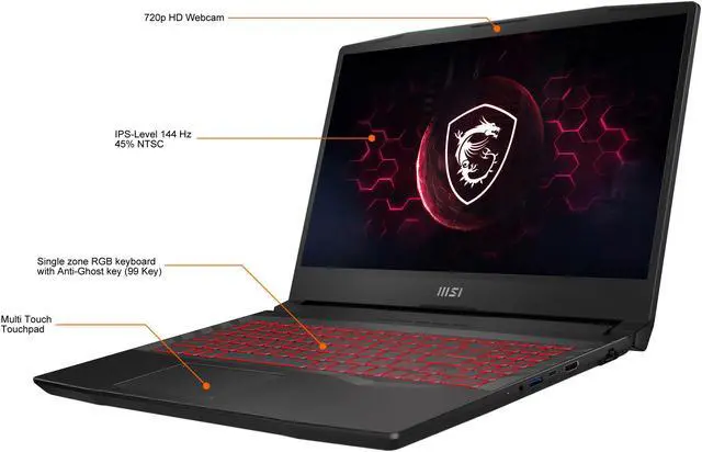 Alt view image 3 of 20 - MSI GL Series - 15.6" GeForce RTX 3060 Laptop GPU - Intel Core i7-12700H  - 16GB Memory - 512GB NVMe SSD - Windows 11 Home 64-bit - Gaming Laptop - 144 Hz IPS (Pulse GL66 12UEK-070 )