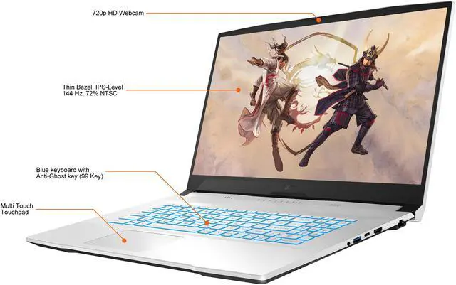 Alt view image 3 of 20 - MSI - 17.3" GeForce RTX 3050 Ti Laptop GPU - Intel Core i7-11800H  - 16GB Memory - 512GB NVMe SSD - Windows 11 Home 64-bit - Gaming Laptop - 144 Hz IPS (Sword 17 A11UD-642 )