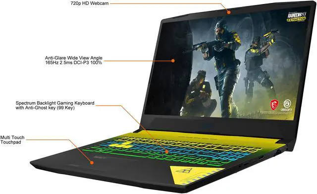 Alt view image 5 of 20 - MSI - 15.6" GeForce RTX 3070 Laptop GPU - Intel Core i7-12700H  - 16GB Memory - 1 TB PCIe SSD - Windows 11 Home 64-bit - Gaming Laptop - 165 Hz (Crosshair 15 R6E B12UGZ-050 )