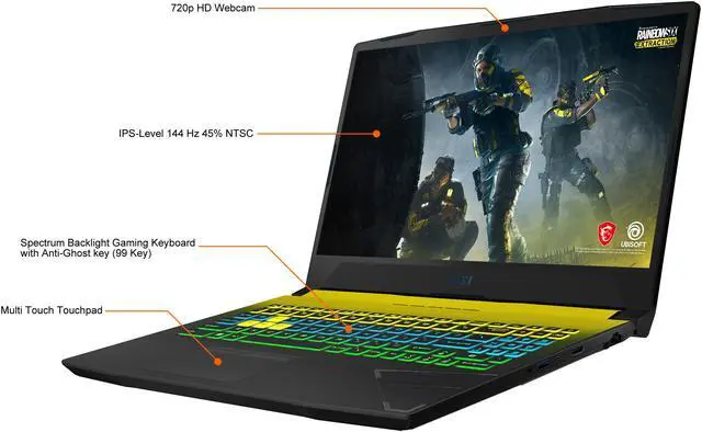 Alt view image 4 of 19 - MSI - 15.6" GeForce RTX 3060 Laptop GPU - Intel Core i7-12700H  - 16GB Memory - 512 GB NVMe SSD - Windows 11 Home 64-bit - Gaming Laptop - 144 Hz IPS (Crosshair 15 B12UEZ-614 )