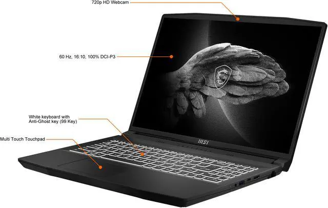 Alt view image 3 of 20 - MSI Laptop Creator M16 Intel Core i7 12th Gen 12700H (2.30GHz) 16GB Memory 512 GB NVMe SSD NVIDIA GeForce RTX 3060 Laptop GPU 16.0" Windows 11 Home 64-bit A12UE-631