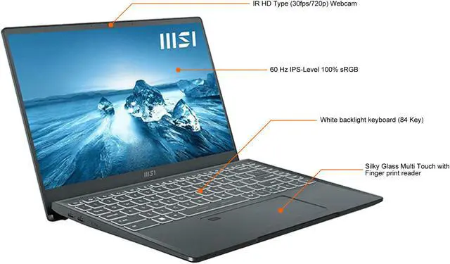 Alt view image 4 of 13 - MSI Laptop Prestige 14 Evo Intel Core i5 12th Gen 1240P (1.70GHz) 16 GB Memory 512 GB NVMe SSD Intel Iris Xe Graphics 14.0" Windows 11 Home 64-bit Prestige 14 Evo A12M-081