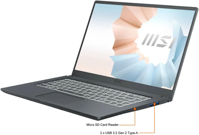 Alt view image 4 of 8 - MSI 15.6" Intel Core i7-1165G7 16GB Memory DDR4 2666 512GB NVMe SSD Windows 10 Home (Free upgrade to Win 11) Modern 15 A11M-004