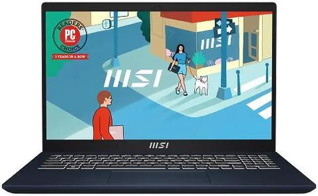 Alt view image 2 of 6 - MSI Modern 15.6" Touchscreen Ultra Thin and Light Laptop AMD Ryzen 7 PRO 7730U 16GB Memory 1 TB NVMe SSD Windows 11 Pro 64-bit Modern 15 B7M-223US