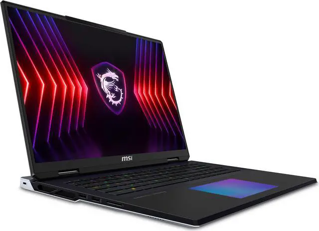 Alt view image 5 of 19 - MSI Titan 18 HX A14V Gaming Laptop, UHD+ 120Hz HDR1000, Intel Core i9-14900HX (24-core, up to 5.8GHz), NVIDIA GeForce RTX 4090 16GB, 128GB DDR5 RAM, 4TB NVMe SSD, Windows 11 Pro (Titan 18 HX A14VIG-081CA)