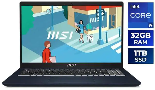Main image of MSI Modern 15 H Laptop Intel Core i9-13900H 32GB Memory 1 TB NVMe SSD Intel Iris Xe Graphics 15.6" Windows 11 Home B13M-010US