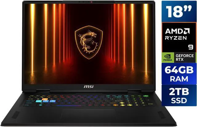 Main image of MSI Vector - 18" GeForce RTX 5080 Laptop GPU - AMD Ryzen 9 9955HX - 64GB Memory - 2 TB SSD - Wi-Fi 7 Windows 11 Pro - Gaming Laptop - 240 Hz IPS (Vector A18 HX A9WIG-076US )