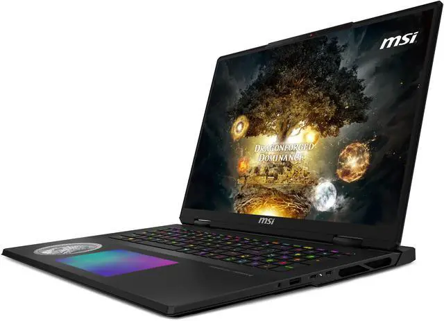 Alt view image 3 of 18 - MSI TITAN 18 HX Dragon Edition Norse Myth 18" UHD+ 120Hz Mini LED - Intel Core Ultra 9-285HX - RTX 5090 - 96GB DDR5/2TB Gen5+ 2x2TB Gen4 NVMe SSD - Wi-Fi 7 Win 11 Pro (TITAN18HXA2440)