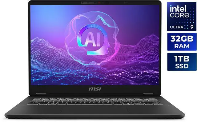 Main image of MSI Prestige 14 AI+ Copilot+ PC Laptop Intel Core Ultra 9 288V 32GB RAM 1TB NVMe SSD Windows 11 Home (C2VMG-034US)