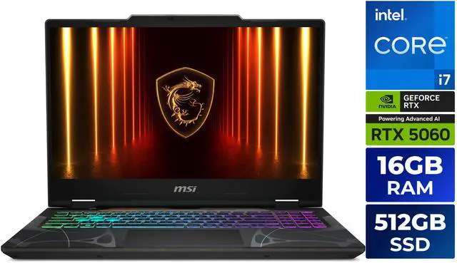 Main image of MSI Cyborg15 - 15.6" GeForce RTX 5060 Laptop GPU - Intel Core 7-240H(1.80-5.20 GHz) - 16GB Memory - 512 GB NVMe SSD - Windows 11 Home Gaming Laptops - 144 Hz IPS (Cyborg 15 B2RWFKG-259US )