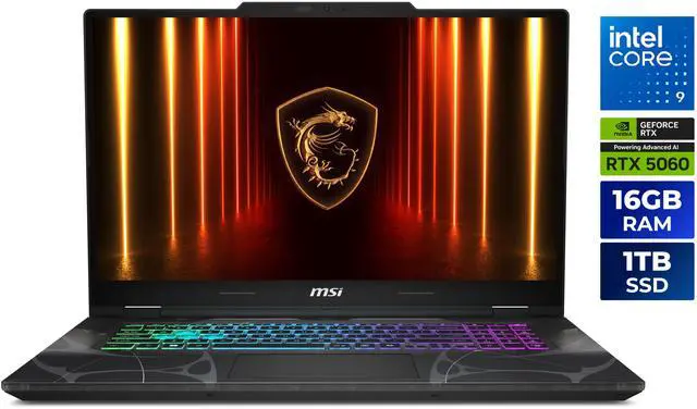 Main image of MSI Cyborg 17 - 17.3" GeForce RTX 5060 Laptop GPU - Intel Core 9 270H(2.70-5.80 GHz) - 16GB Memory - 1TB NVMe SSD Gen4x4 SSD - Windows 11 Home - Gaming Laptop - 144 Hz IPS (Cyborg 17 B2RWFKG-067US )