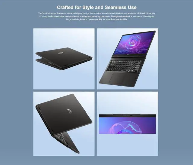 Alt view image 3 of 13 - MSI Venture Pro A15 AI+ 15.6" TouchScreen Copilot+ PC Laptop AMD Ryzen AI 7 350 - Nvidia GeForce RTX 5050 - 16GB RAM 1TB SSD (A3HWETG-083US)