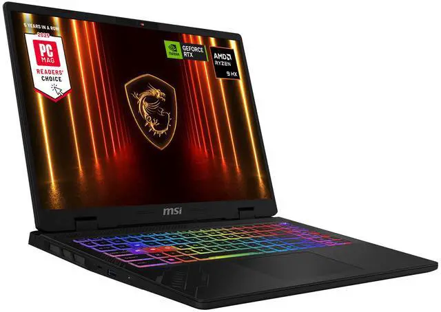 Alt view image 3 of 9 - MSI CROSSHAIR A16 16" QHD+ 240Hz AMD® Ryzen™ 9-8940HX RTX 5060 32GBDR5 1TB NVMe SSD Win 11 Gaming Laptop D8WFKG-015US