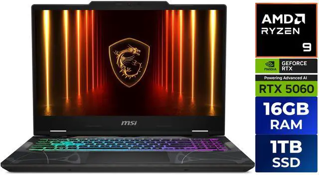 Main image of MSI Cyborg A15 15.6" FHD 144Hz  AMD® Ryzen™9 270  RTX 5060 16GB 1TB NVMe SSD Win11 Gaming Laptop B2HWFKG-006US