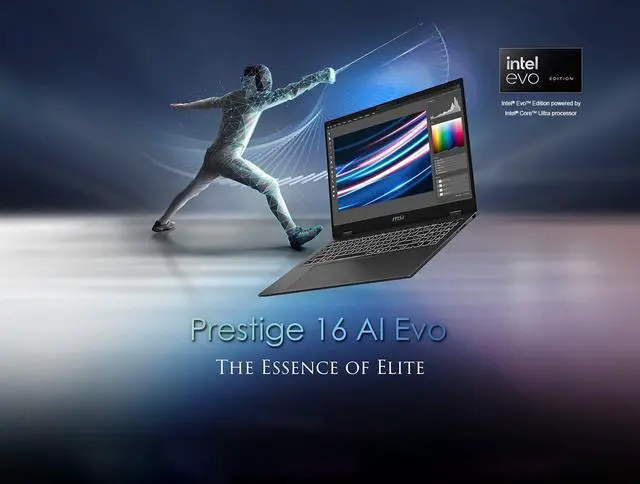 Alt view image 5 of 11 - MSI Prestige 16 AI EVO 16" QHD+ Ultra Thin Professional Laptop Intel Core Ultra 7-155H ARC Graphics 32GB LPDDR5 2TB NVMe SSD Win 11 Home 1 year Warranty