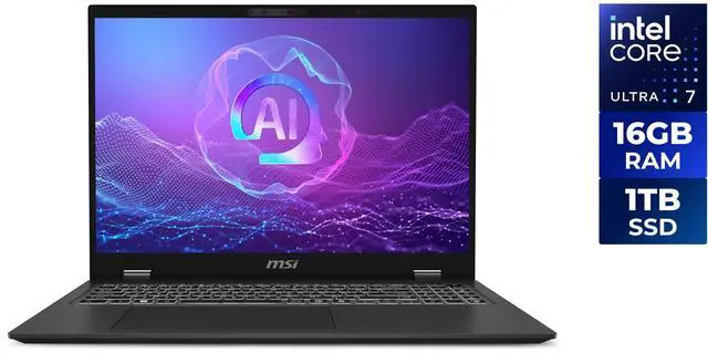 MSI Prestige 16" Intel Core Ultra 7 256V 16GB Memory DDR5 8533 1 TB NVMe SSD Windows 11 Home Prestige 16 AI+ Evo B2VMG-059US